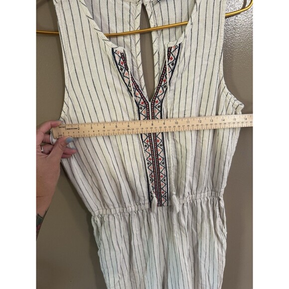 Old Navy Women’s Striped Wide Leg Sleeveless Linen Embroidered Pant Suit Size S - Picture 5 of 9